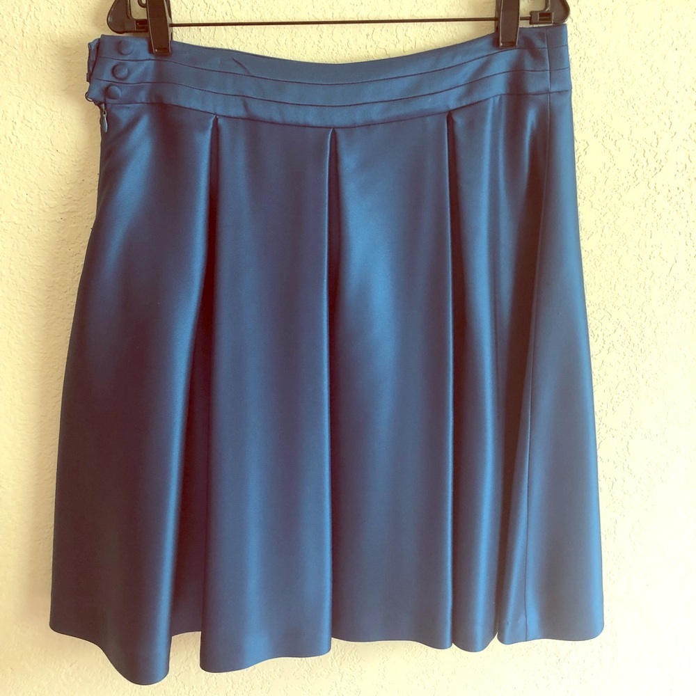 Stunning Celine dark turquoise thick silk skirt 44